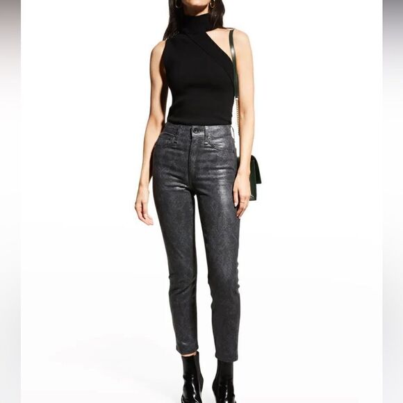 Rag & Bone Nina High-Rise Ankle Cigarette Snakeprint Jeans.Size 29 - Picture 6 of 16